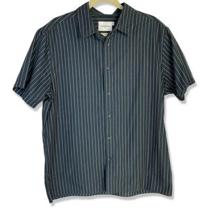 ⭐️GOODFELLOW & CO Black & White Striped Short Sleeve Button Down Northrop Shirt